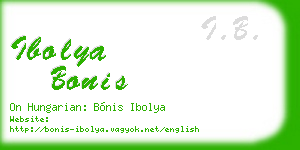 ibolya bonis business card